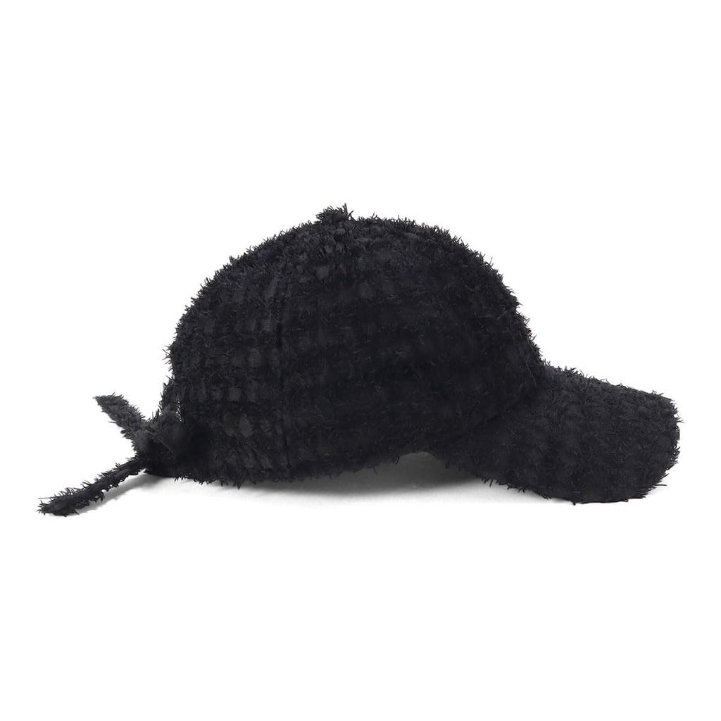 New Era 9FORTY Long Visor Ribbon Strap Shaggy Lace Cap Black FREE Size (ONSPOTZ Exclusive)