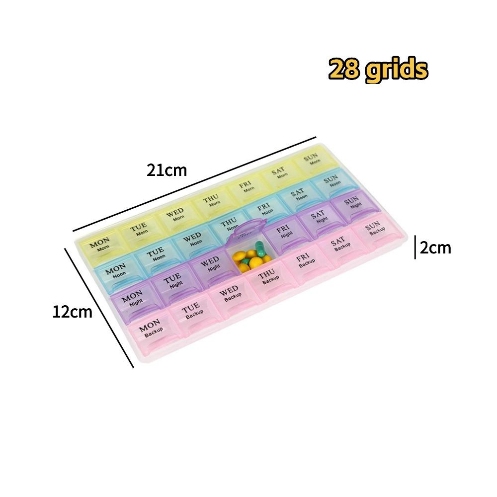 

New Weekly Premuim Portable Pill Storage Cases Box 7 Days Organizer 21/28 Grids 3/4 Times A Day for Vitamins Medicine Fish Oils