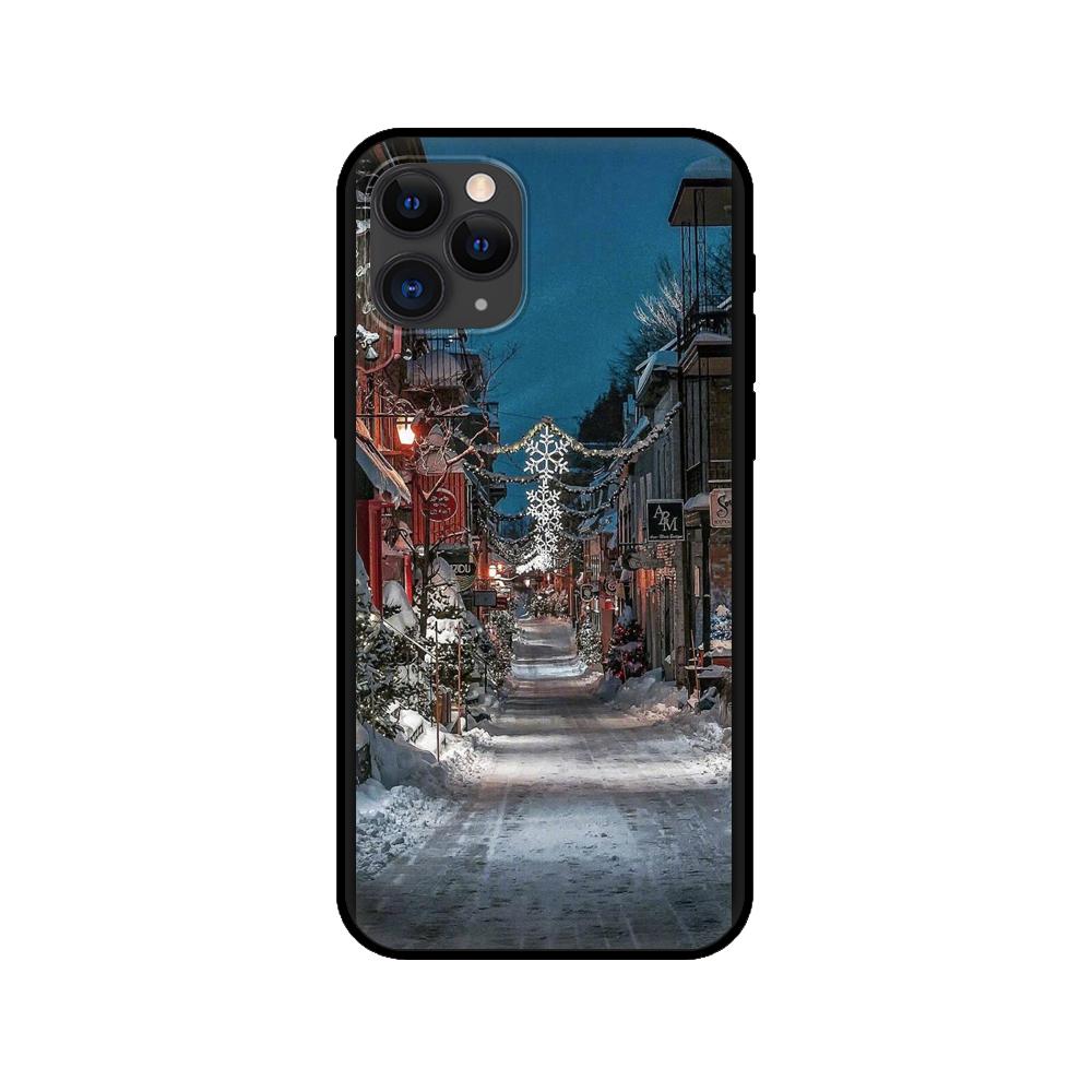 

Черный чехол из ТПУ для iPhone 5 5s se 2020 6 6s 7 8 plus x 10 XR XS 11 12 mini pro MAX задняя крышка Пейзаж Зима Легкий снег iPhone SE 2020