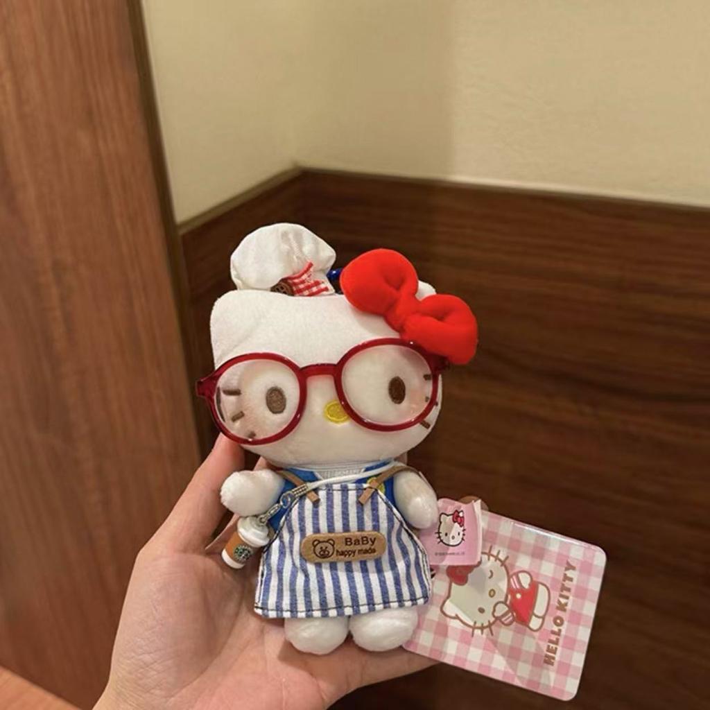 Sanrio Hello Kitty 12Cm Plush Keychain Kawaii Kitten Backpack Pendant Toy For Kids And Women Car Bag Decor Stuffed Doll