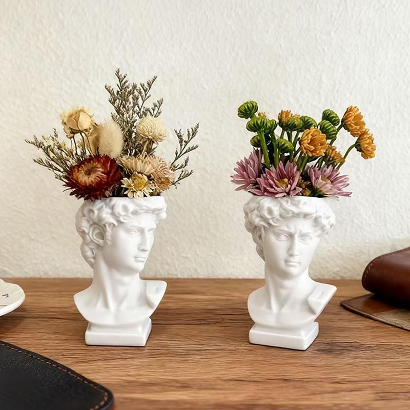 Creative David Art Statue Flowerpot for Inserting Dried Flowers and Simulating Flowers Home Living Room Bedroom Decoration Gift