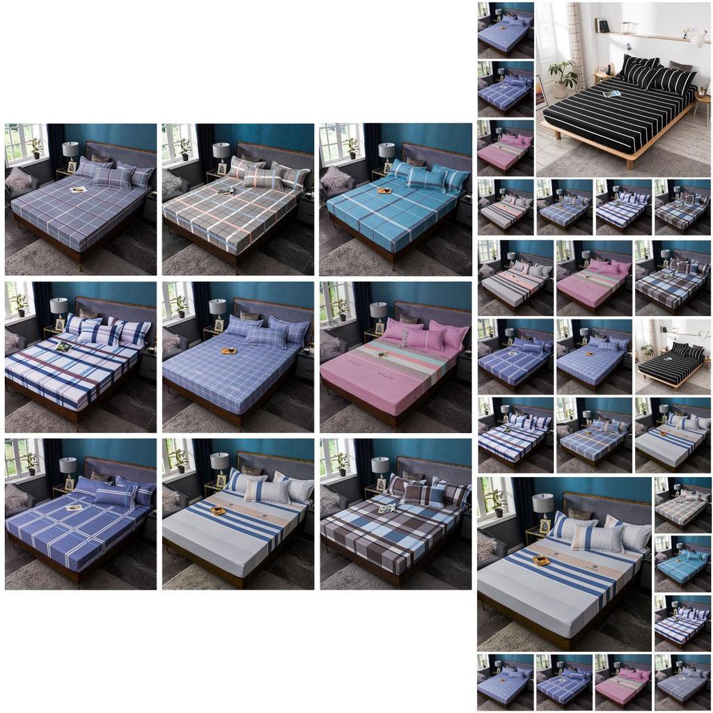 Elegant 3pcs Printed Fitted Sheet And Pillowcases Set With Floral Print Design