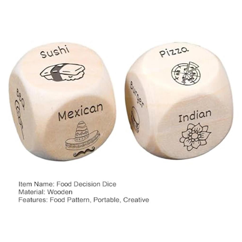 Food Decision Dice Toy, Funny Novelty 12 Unique Food Pattern, Couple Anniversary Date Night Christmas Birthday Gift