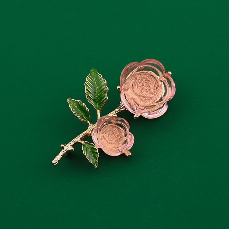 

Розовая романтическая роза брошь в виде цветка ниши дизайн корсаж ретро анти-светоотражающая булавка женские аксессуары для костюма