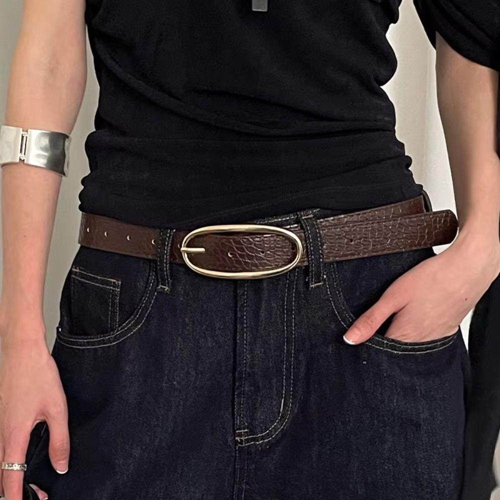 Designer Y2k Waist Belt PU Leather Dress Jeans Belt Simple Women's Belt  Streetwear