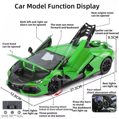 1:18 Size Revuelto SVJ63 Car Model Toy Doors Opened Shock Absorption Models Metal Diecast Sports Cars Toys Gifts for Kids