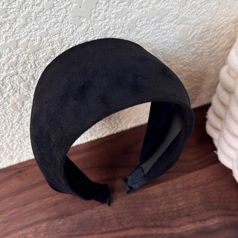 

Ретро Искусственная Замша С широкими краями Повязка на голову Осень Зима для женщин Темперамент Обруч для волос Женский Противоскользящая Повязка для волос Головной убор