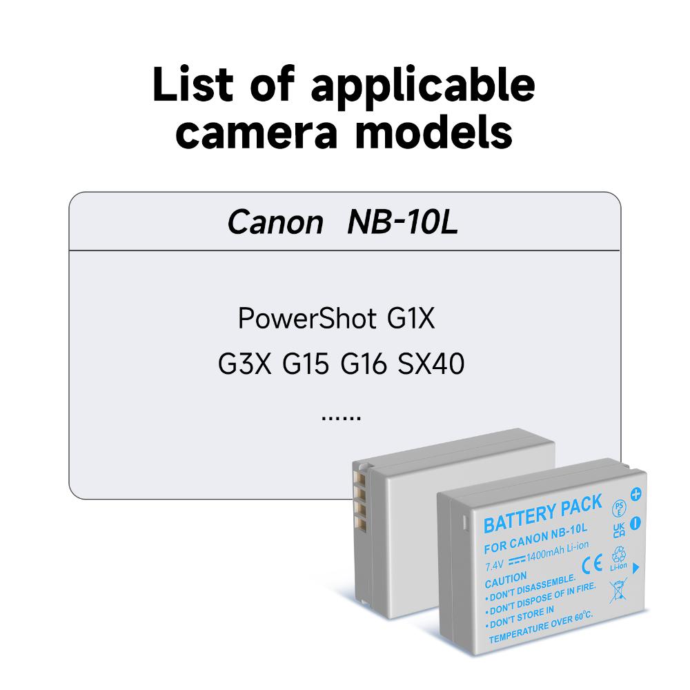 PALO 1400mAh NB-10L NB 10L Battery+Multi-Function Charger Battery Storage Box For CANON G15 G16 G1X SX40 SX50 SX60HS GX3