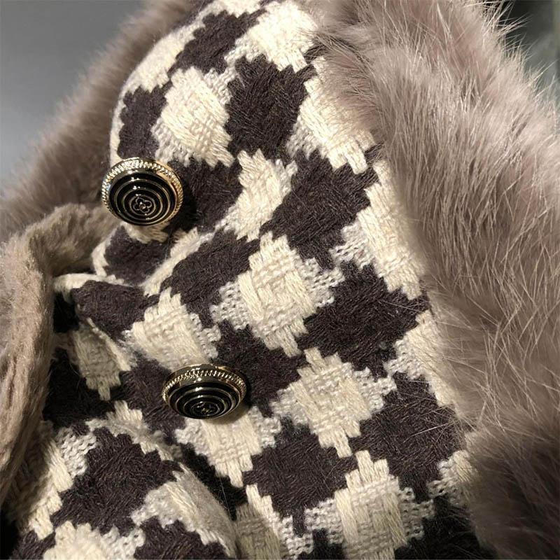 Vesta pro ženy Bavlna Podzim Zima Bez rukávů Topy Pletená svetrová vesta Oversize Zesílená Péřová Ležérní V-výstřih Vesta