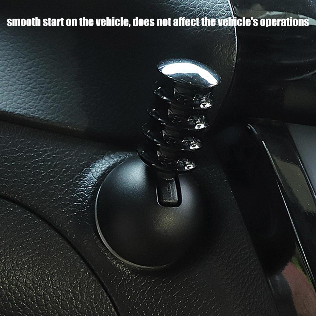 Car Start Button Cover No Drill Spiral Lever Metal Ergonomic Gadget One Key Starter Button Sticker Modification