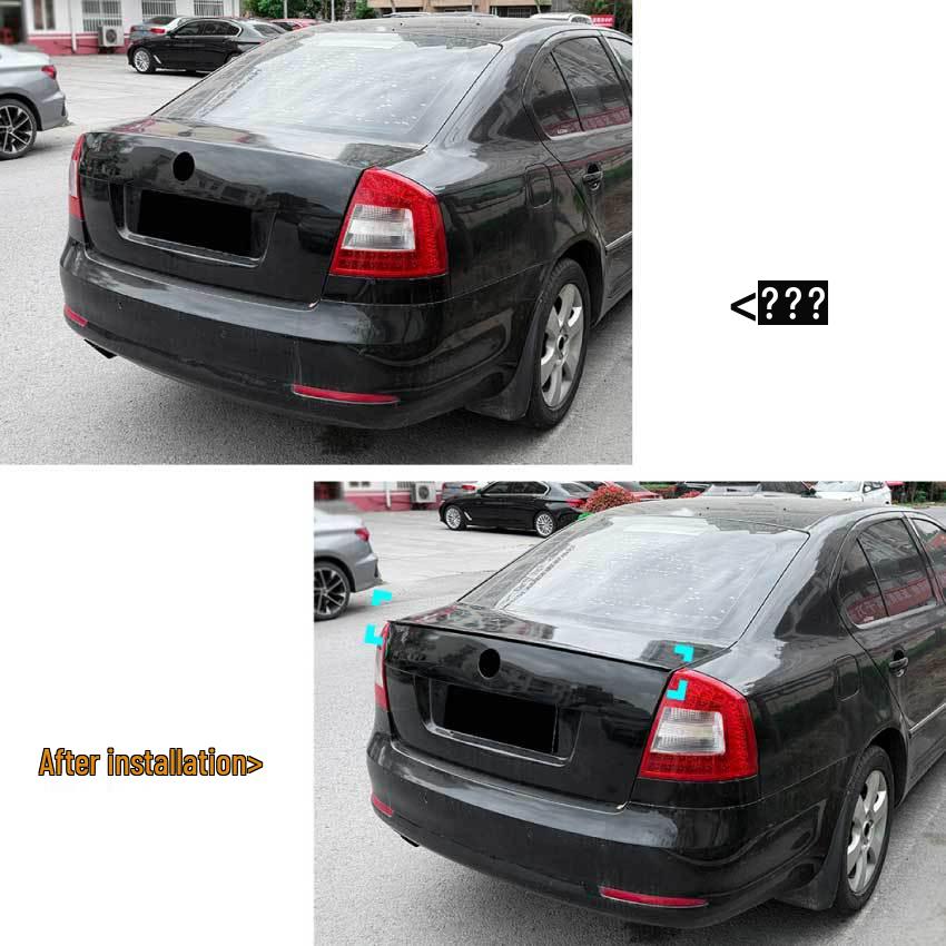 Skoda Octavia MK2 (2004-2012) Rear Spoiler Wind Deflector Car Sticker Kit