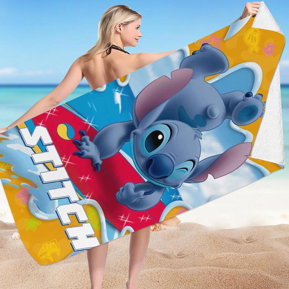 Stitch Zai Animation Beach Towel Microfiber Double-Sided Fleece Beach Towel Bath Towel Variety Square Towel Beach Towel