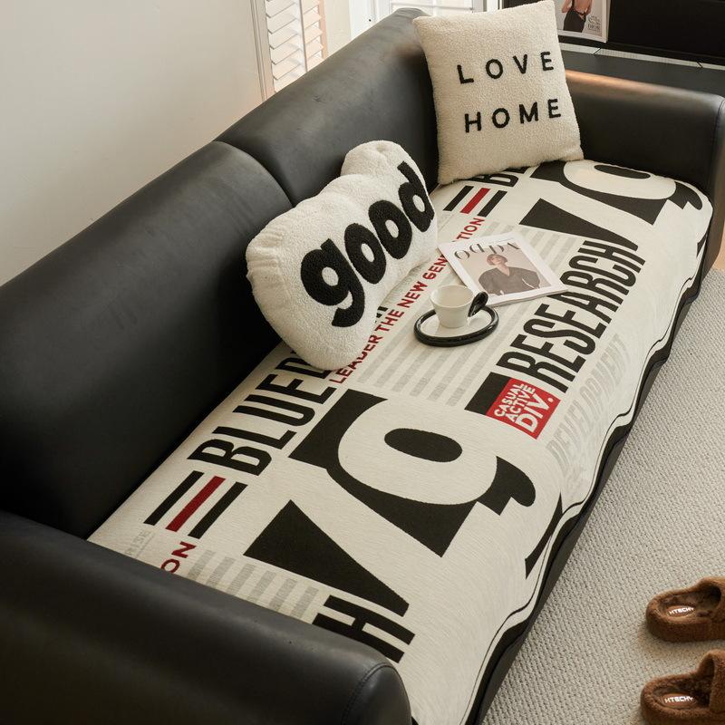

Modern Simple Straight Sofa Cushion Special-Shaped Irregular Cover Cloth Leather Sofa Special Non-Slip Seat Cushion Universal In All Seasons 90*70cm
