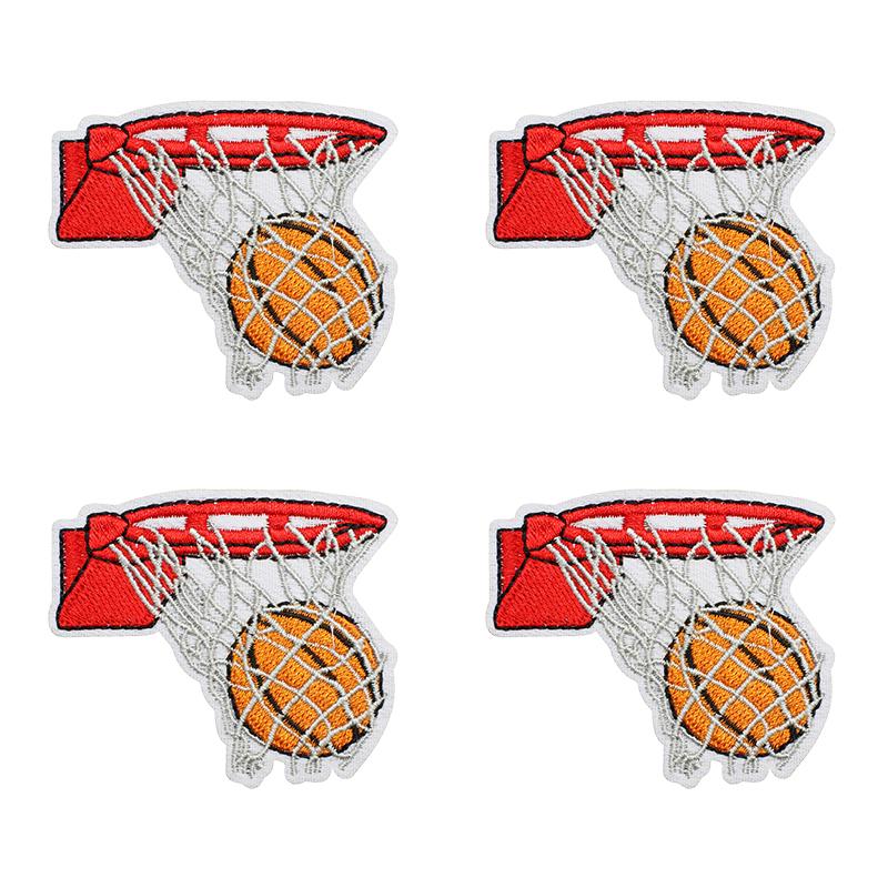 10pcs Wholesale Sports Theme Embroidered Patches On Clothes Jackets Cartoon Basketball Decoration Iron On Patches For Clothing 