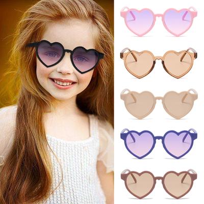 Baby Girls Cute Solid Color Heart Shape Outdoor Sun Protection Sunglasses Children Lovely Acrylic UV400 Sunglasses Kids Glasses
