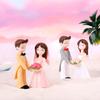 2Pcs Romantic Couple Ornament Realistic Fashionably Dressed DIY Mini Cake Decoration Lovers Figure for Desktop