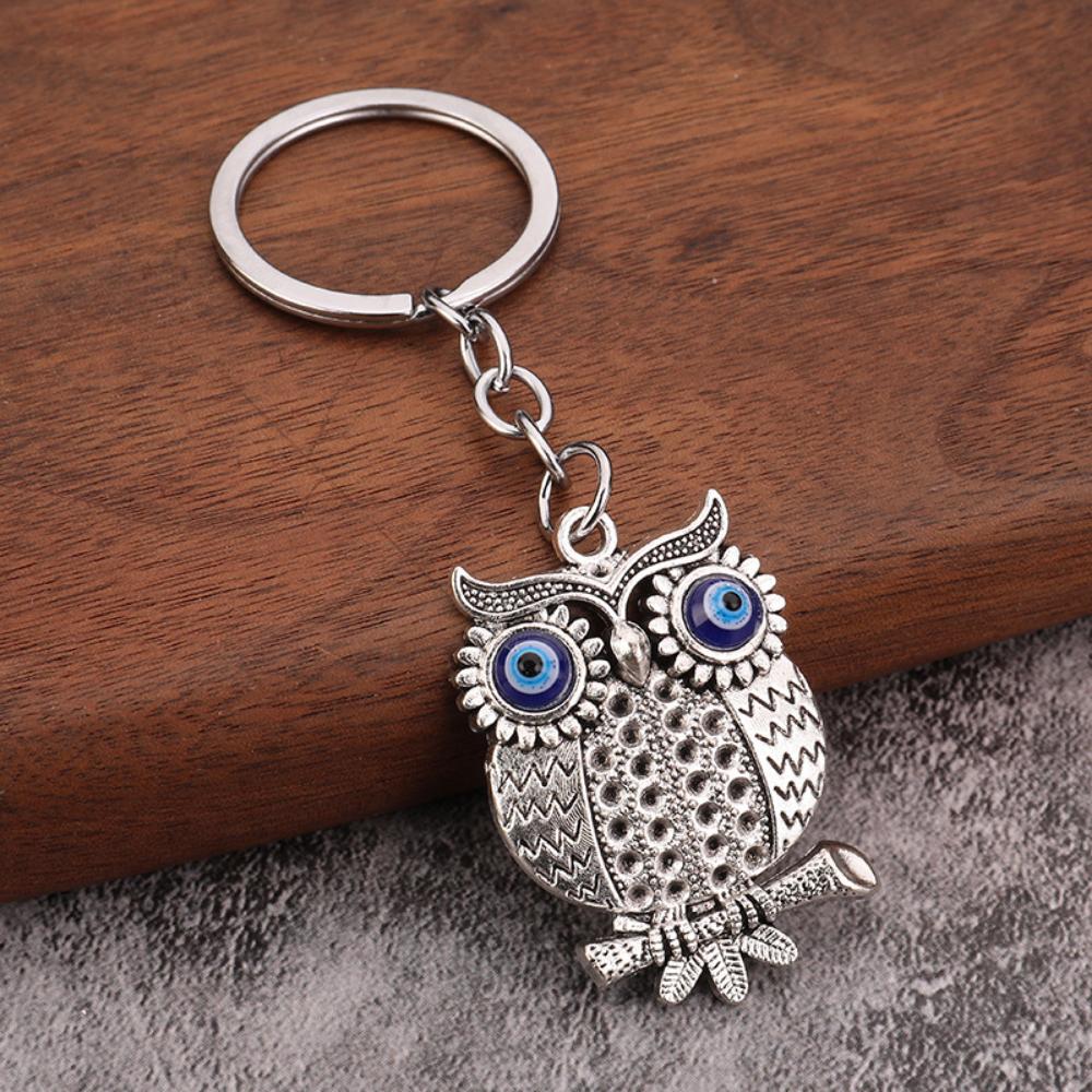 Breloc pandantiv retro cu ochi albaștri din aliaj ecologic, bufniță, ochi de diavol, accesorii retro