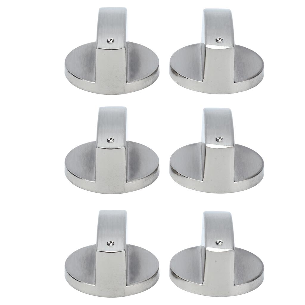 6Pcs 8mm Hole Diameter Rotate Knob Zinc Alloy Control Knob Replacement for Kitchen Range Gas Stove Microwave Oven