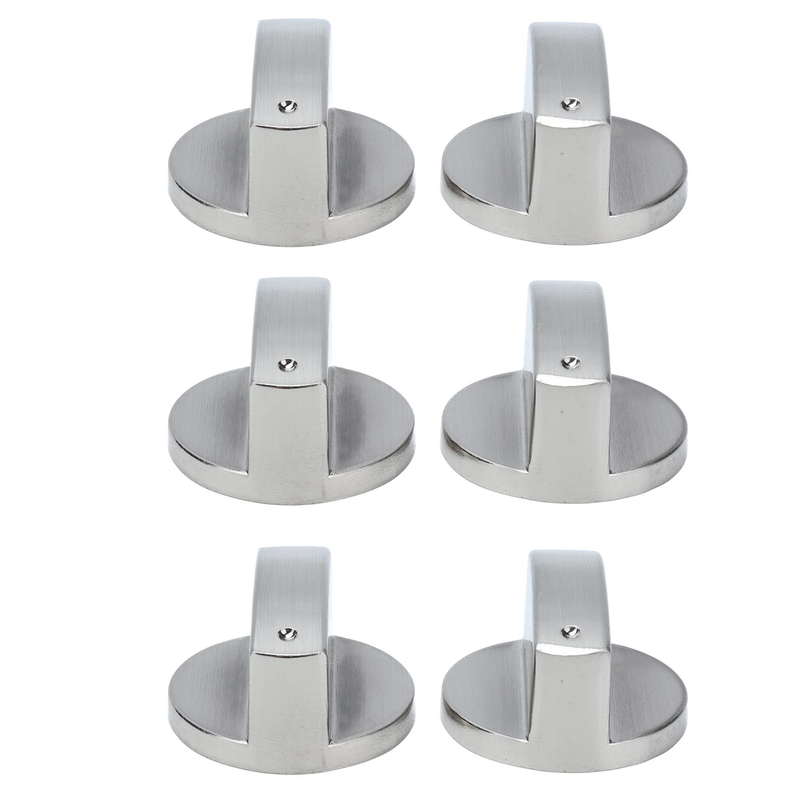 6 Stuks 8mm Gat Diameter Draaiknop Zinklegering Bedieningsknop Vervanging voor Keukenfornuis Gasfornuis Magnetron