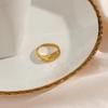 Europäisch-Amerikanische Mode 18K Gold Plated Edelstahl Ovaler Stern Zirkon Ring