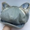 Beret Sweet and cool flipped brim cat ear newsboy hat with small face and big head circumference octagonal hat