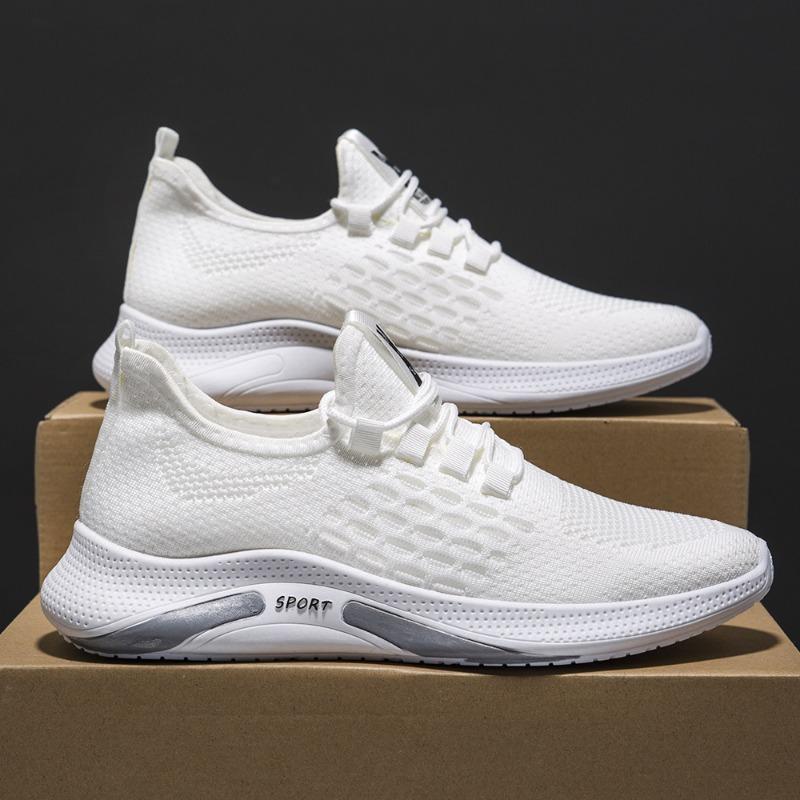 Мужская обувь Flyknit Mesh Дышащая повседневная обувь Спортивная обувь 39 белый 1676₽