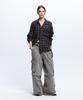 Aleseueseussi Rivet Zipper Check Shirt - Charcoal