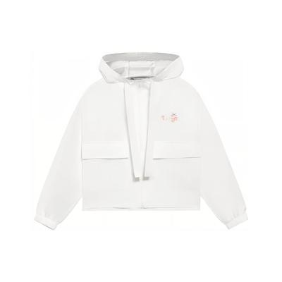 Li Ning Sakura Series SS22 Casual Loose Hooded Sports Jacket Women Jackets White AFDS948-2