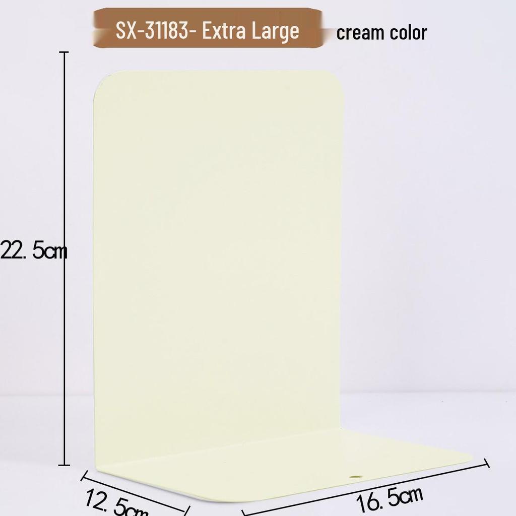 Large L-Shaped Thickened Metal Bookend for Organizing Books and Files