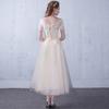 Evening dress   new one-word shoulder certificate dress bridesmaid dress women's thin banquet bridesmaid group sisters dress