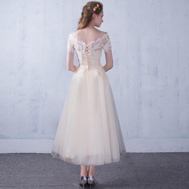 Evening dress new one-word shoulder certificate dress bridesmaid dress women's thin banquet bridesmaid group sisters dress