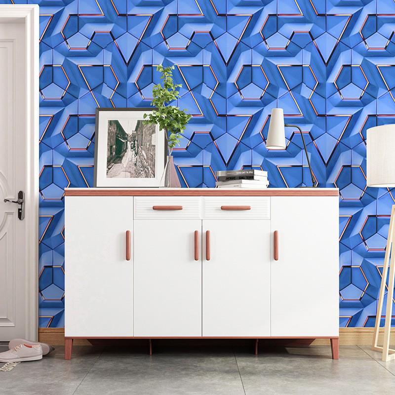 High-End Geometric 3D Wallpaper: Self-Adhesive, Waterproof, Moisture-Proof for E-sports or Home Decor