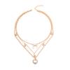 Alloy necklace long crystal necklace jewelry women's niche high-end love moon collarbone chain