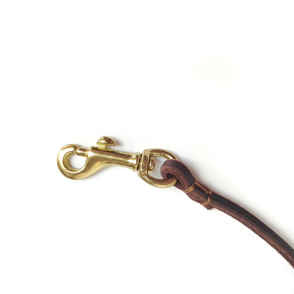 Real Cowhide Leash Leather Pet Leash Dog Leash Walking Dog Leash String Hand Sewn Brass Hook 6mm Small Dog