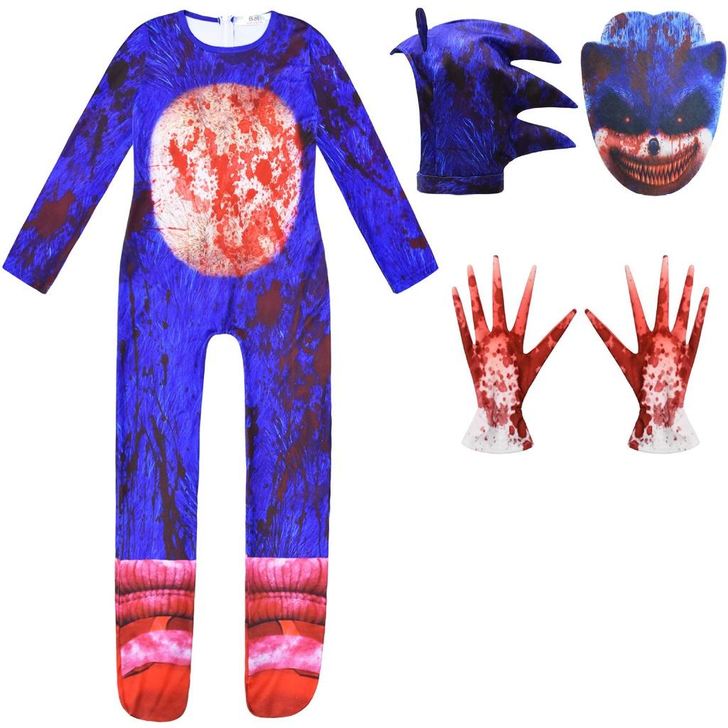 Sonic The Hedgehog Kids Cosplay Costume Jumpsuit Perfect For Halloween And Parties