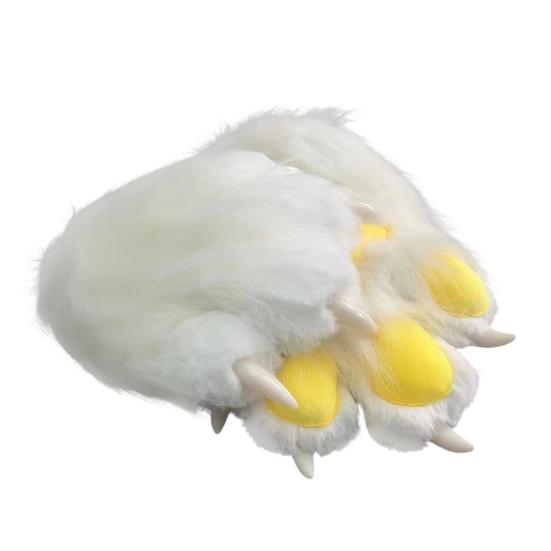 Furry Cat Paw Gloves Plush Animal Paw Mitts Cat Claw Mittens Fluffy Cosplay Gloves for Costume Party Accessories