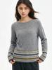 Tencel Wool Cashmere One-Shoulder Striped Sweater for Women