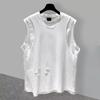 Men's Trendy Sleeveless Summer Sports Vest - Korean Style Hole-Patterned White T-Shirt