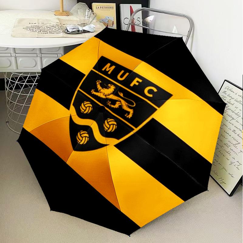 1PC Football Crest Printed Umbrella Folding umbrella, automatic umbrella 8-Frame for Travel, camping Fan gifts Christmas Gifts