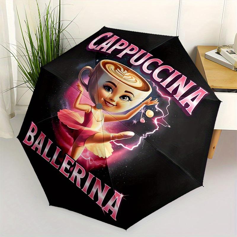 

1pc Cappuccina Ballerina Coffee Umbrella with Plastic Handle,Suitable for All Seasons Home Travel Outdoor UmbrellaM1060