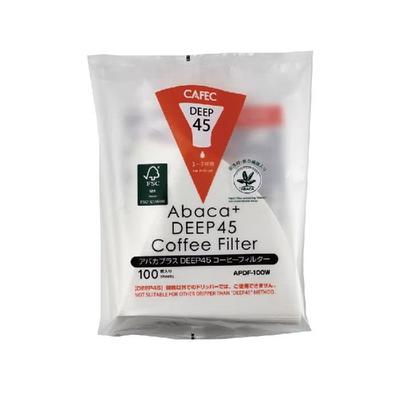 Tiefer Tropfer nur APDF-100W Abaka Plus TIEF 45 Kaffeefilter (für 3-7 Tassen) 100 Stück Weiß CAFEC HERGESTELLT IN JAPAN (3 Beutel)