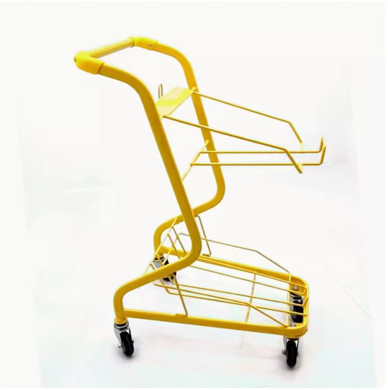 

Foldable Double-Layer Supermarket Shopping Cart