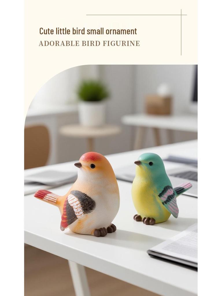Elegant Enamel Magpie Figurine: High-Quality Small Bird Decoration for the Home