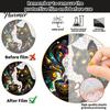 Decorative Window Sun Catcher Stained Glass Style Black Cat And Magic Coffee Cup Hanging Ornament for Wall Handcrafted Artistic Gift Decor,