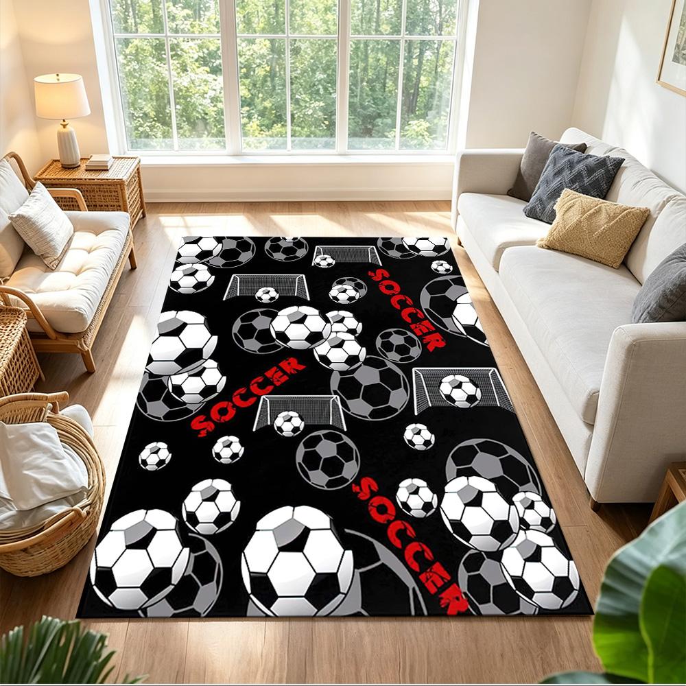 Soccer Pulse Art Splash Non-Slip Home Carpet Design for Office Decor Living Room Bedroom Gift