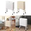 Trash Can with Wheels Brake System Wastebasket for Office Bathroom Home White