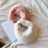 Winter Women's Plush Half Mo Fur Handbag Small Wrist Clutch Fashi Short Handle Phe Bag Coin Purse Ladies Fashi Accessory