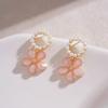 Retro light luxury pearl flower fashion earrings femininity high sense atmosphere stud earrings versatile personality earrings