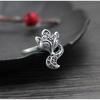 Adjustable Open Ring With Hollow Fox Design Minimalist Vintage Plated Unisex Statement