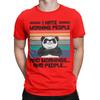 I Hate Morning People And Mornings And People Panda Bear TShirts For Unisex Pure Cotton Tees Round Neck Short Sleeve T Shirts